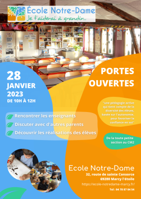 Flyer portes ouvertes Ecole Notre-Dame 28 Janvier 2023-web